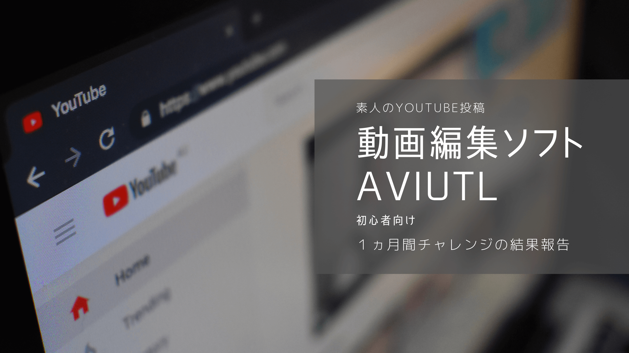 無料動画編集ソフト Aviutl で素人が１ヵ月間作成 Youtube投稿に挑戦した結果 僕は一人で溺れている